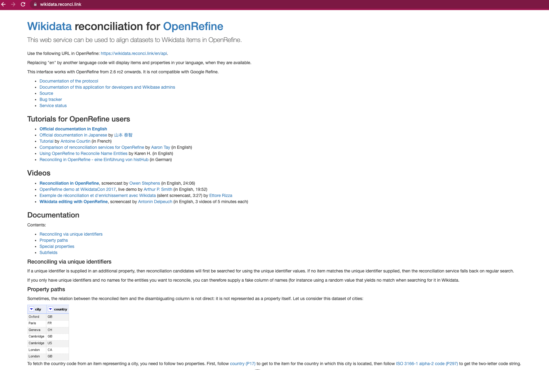 Wikidata Reconcile for OpenRefine